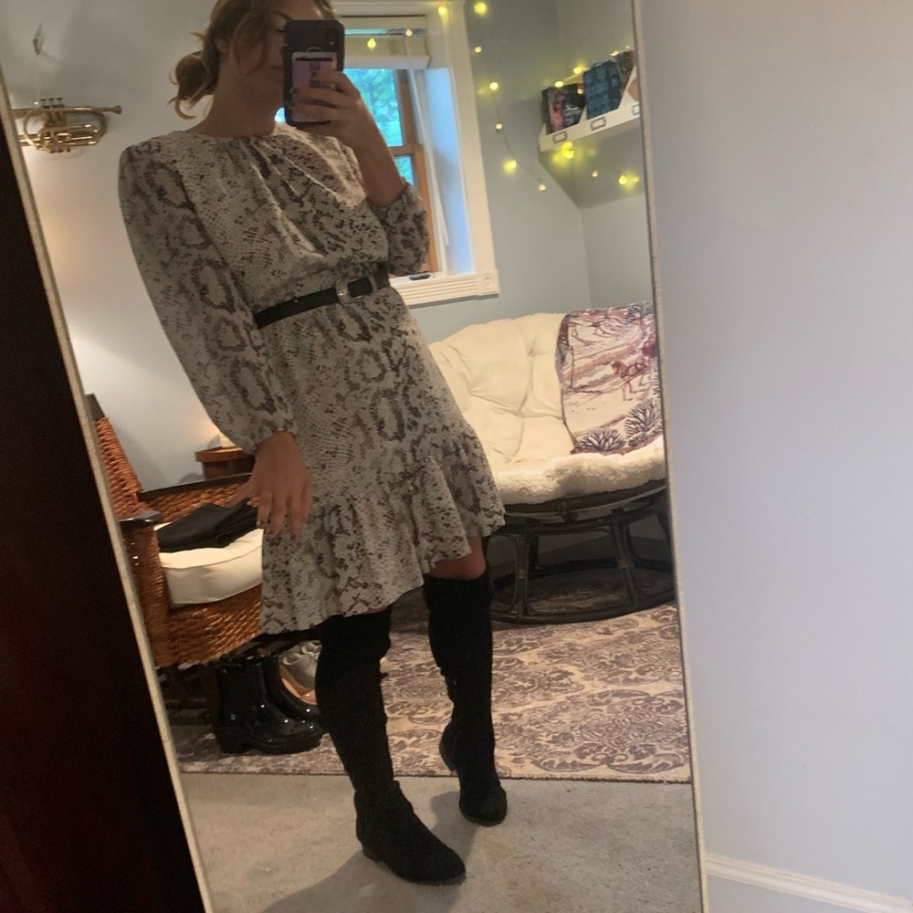 J. Crew Snake Print Sleeved Dress